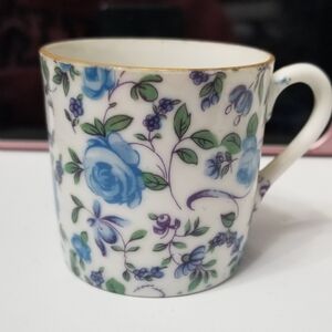 Vintage Lefton China 2120 Chintz Floral Demitasse Espresso Cup Gold Trim